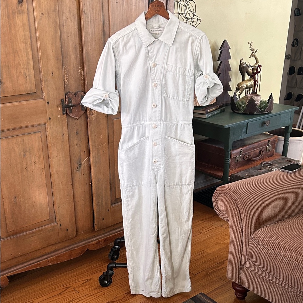 Madewell X As Ever Light Blue Button-Up Jumpsuit Coveralls
